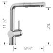 Linus Low Arc Pull-Out Dual-Spray Kitchen Faucet - PVD Steel, 526366