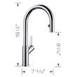 526390-M Urbena Single-Lever Pull-Down Kitchen Faucet with 1.5 GPM in Polished Chrome