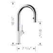 Urbena Pull-Down Dual-Spray Kitchen Faucet - Chrome/White, 526391