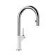 Urbena Pull-Down Dual-Spray Kitchen Faucet - Chrome/White, 526391