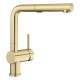 Linus Low Arc Pull-Out Dual-Spray Kitchen Faucet - Satin Gold, 526686