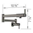 Culina II Wall-Mounted Pot Filler - Satin Dark Steel, 527487