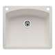 22-In X 25-In Single-Basin Granite Drop-In Or Undermount 2-Hole Residential Kitchen Sink in Biscuit