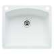 22-In X 25-In Single-Basin Granite Drop-In Or Undermount 2-Hole Residential Kitchen Sink in White