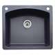 22-In X 25-In Single-Basin Granite Drop-In Or Undermount 2-Hole Residential Kitchen Sink in Anthracite