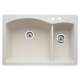 440201-2 22-In X 33-In Double-Basin Granite Drop-In Or Undermount 2-Hole Residential Kitchen Sink in Biscuit