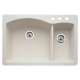 440201-3 22-In X 33-In Double-Basin Granite Drop-In Or Undermount 3-Hole Residential Kitchen Sink in Biscuit