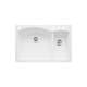 440200-4 22-In X 33-In Double-Basin Granite Drop-In Or Undermount 4-Hole Residential Kitchen Sink in White