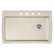 22-In X 33.5-In Single-Basin Granite Drop-In Or Undermount 4-Hole Residential Kitchen Sink in Biscuit
