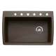 22-In X 33.5-In Single-Basin Granite Drop-In Or Undermount 6-Hole Residential Kitchen Sink in Cafe Brown
