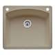 22-In X 25-In Single-Basin Granite Drop-In Or Undermount 2-Hole Residential Kitchen Sink in Truffle
