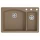 441282-3 22-In X 33-In Double-Basin Granite Drop-In Or Undermount 3-Hole Residential Kitchen Sink in Truffle