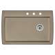22-In X 33.5-In Single-Basin Granite Drop-In Or Undermount 3-Hole Residential Kitchen Sink in Truffle