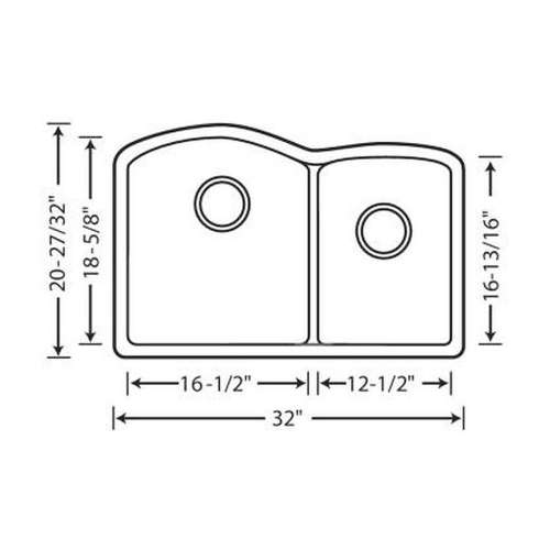 Diamond 20.843-In X 32-In Double-Basin Granite Undermount Kitchen Sink
