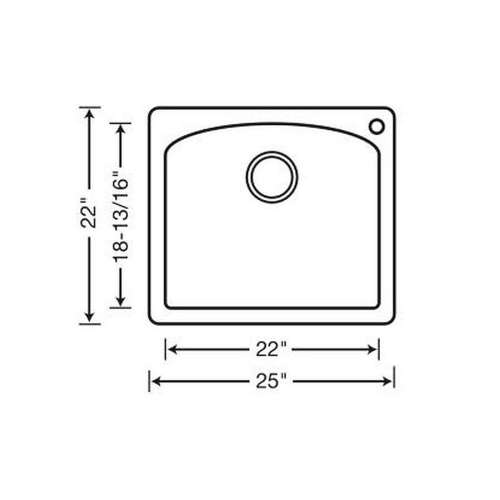 22-In X 25-In Single-Basin Granite Drop-In Or Undermount 1-Hole Residential Kitchen Sink