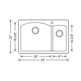 440197M Diamond 22-In X 33-In Double-Basin Granite Drop-In Or Undermount 1-Hole Residential Kitchen Sink