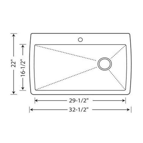 22-In X 33.5-In Single-Basin Granite Drop-In Or Undermount 1-Hole Residential Kitchen Sink