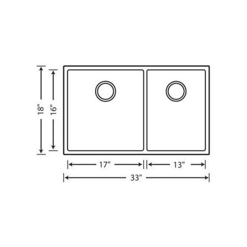 Precis 18-In X 33-In Double-Basin Granite Undermount Kitchen Sink