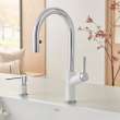 Urbena Pull-Down Dual-Spray Kitchen Faucet - Chrome/White, 526391