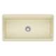 19-in x 36-in Fireclay 10-in Deep Kitchen Sink, in Biscuit