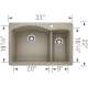 Diamond 70/30 Double Bowl Dual Mount Kitchen Sink in Truffle