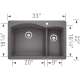 441464 22-In X 33-In Double-Basin Granite Drop-In Or Undermount 1-Hole Residential Kitchen Sink in Cinder