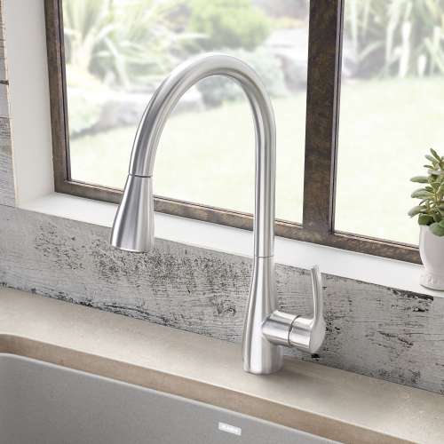 Kitchen Faucet With Pull-Down Spray 1.5 gpm in Stainless Finish