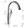 442038 Kitchen Faucet With Pull-Down Spray 1.5 gpm in Chrome