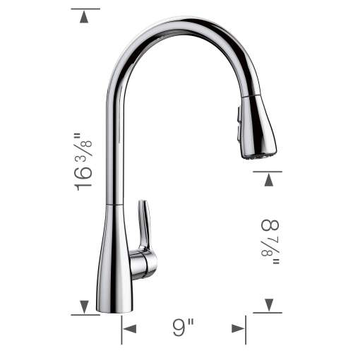 Kitchen Faucet With Pull-Down Spray 1.5 gpm in Chrome