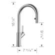 526389 Urbena Single-Lever Pull-Down Kitchen Faucet with 1.5 GPM in Classic Steel
