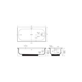 SYNIRON 2 AFR Raised Outlet Slip-Resistant Bottom Bath with Left Hand Drain, in White
