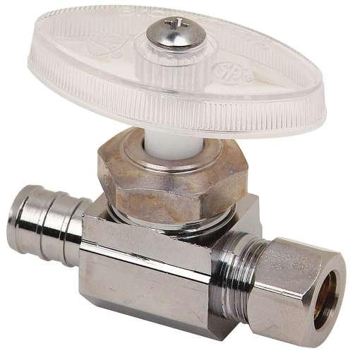 1/2 in. Nom Barb x 1/4 in. O.D. Comp Crimp PEX - Straight Multi-Turn Stop