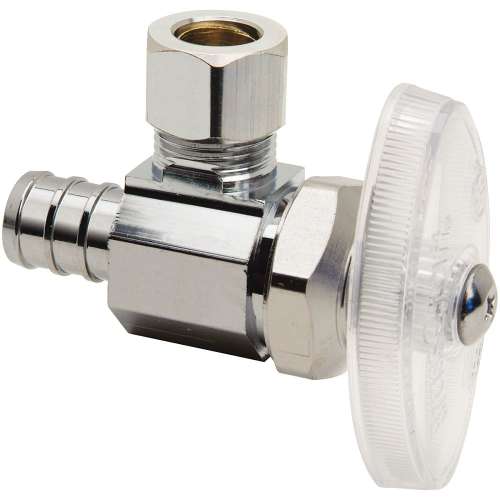 1/2 in. Nom Barb x 1/4 in. O.D. Comp Crimp PEX - Angle Multi-Turn Stop
