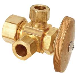 1/2 in. Nom Comp x 7/16 in. O.D. Comp x 3/8 in. O.D. Comp x Compression Dual Outlet Stop