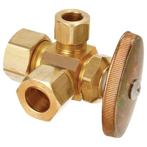 1/2 in. Nom Comp x 1/2 in. O.D. Comp x 3/8 in. O.D. Comp x Compression Dual Outlet Stop