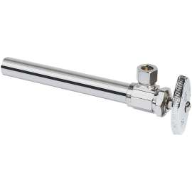 1/2 in. Nom Sweat x 3/8 in. O.D. Comp - Angle with 5" Sweat Extension Tube Multi-Turn Stop
