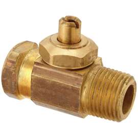 1/2 in. FIP x 1/2 in. MIP Integral Shut-Off - Less Lock Shield Screwdriver Slot - Straight Multi-Turn Stop