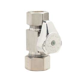 1/2 in. Nom Comp x 1/2 in. O.D. Comp - Straight 1/4 Turn Stop