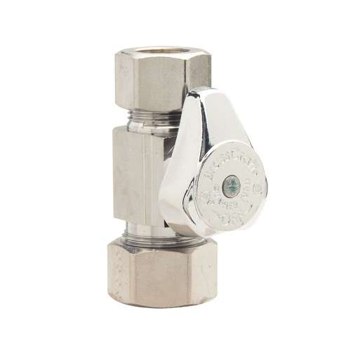 1/2 in. Nom Comp x 1/2 in. O.D. Comp - Straight 1/4 Turn Stop