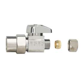 1/2 in. Nom CPVC x 3/8 in. O.D. Comp - Straight 1/4 Turn Stop