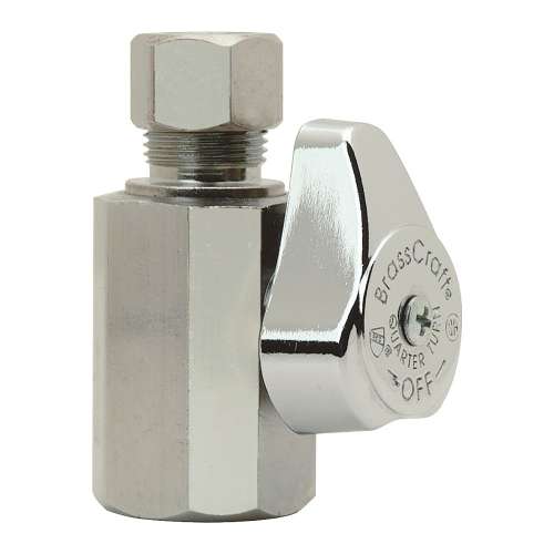 1/2 in. FIP x 3/8 in. O.D. Comp - Straight 1/4 Turn Stop