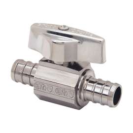 1/2 in. Nom Barb x 1/2 in. Nom Barb Crimp PEX - Straight 1/4 Turn Ball Stop