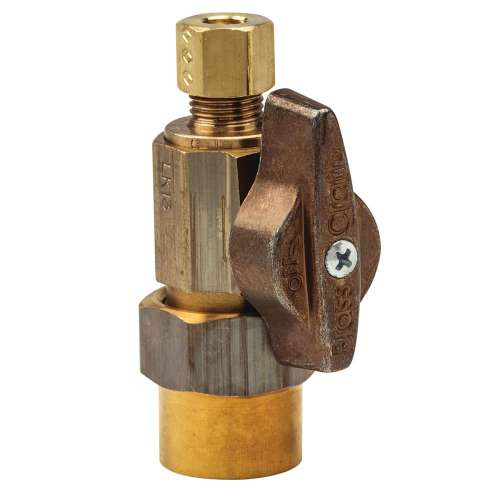 1/2 in. Nom CPVC x 1/4 in. O.D. Comp - Straight 1/4 Turn Ball Stop