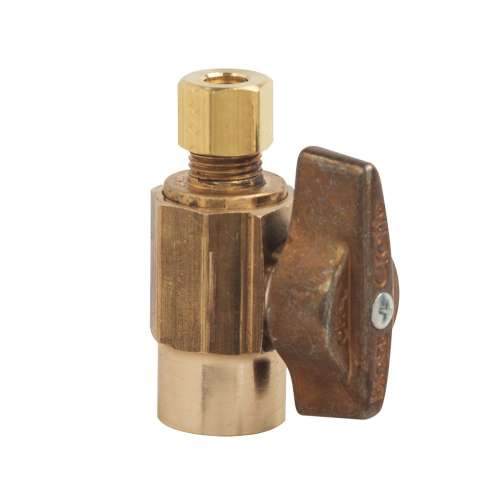 1/2 in. Nom Sweat x 1/4 in. O.D. Comp - Straight 1/4 Turn Ball Stop