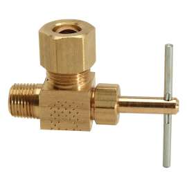 1/4 in. O.D. Comp x 1/8 in. MIP, Angle Compression Needle Valve