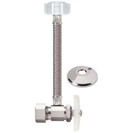 1/2 in. Nom Comp x 7/8 in. Ballcock Toilet Multi-Turn One-Piece Supply - Angle Stop, Braided Polymer Connector