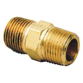 Nipple 1/4in X1/8in Brass Hex MIPXMIP