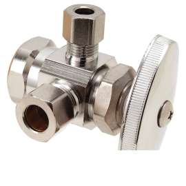 1/2 in. FIP x 3/8 in. O.D. Comp x 1/4 in. O.D. Comp FIP x Dual Outlet Stop