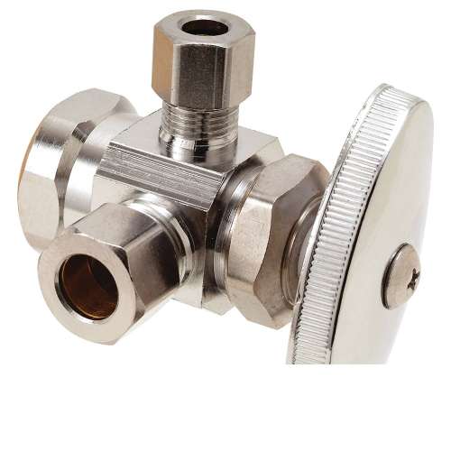 1/2 in. FIP x 3/8 in. O.D. Comp x 1/4 in. O.D. Comp FIP x Dual Outlet Stop