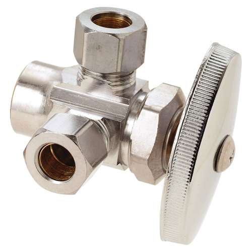 1/2 in. Nom Sweat x 3/8 in. O.D. Comp x 3/8 in. O.D. Comp Sweat x Dual Outlet Stop